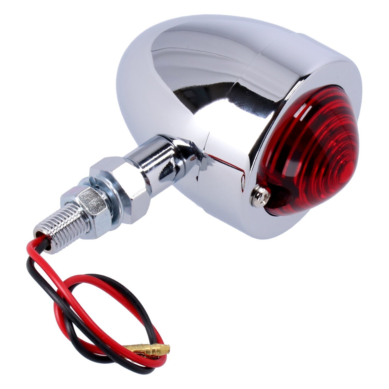 Bullet marker light. Chrome. Red lens. DF. ext. stud mount