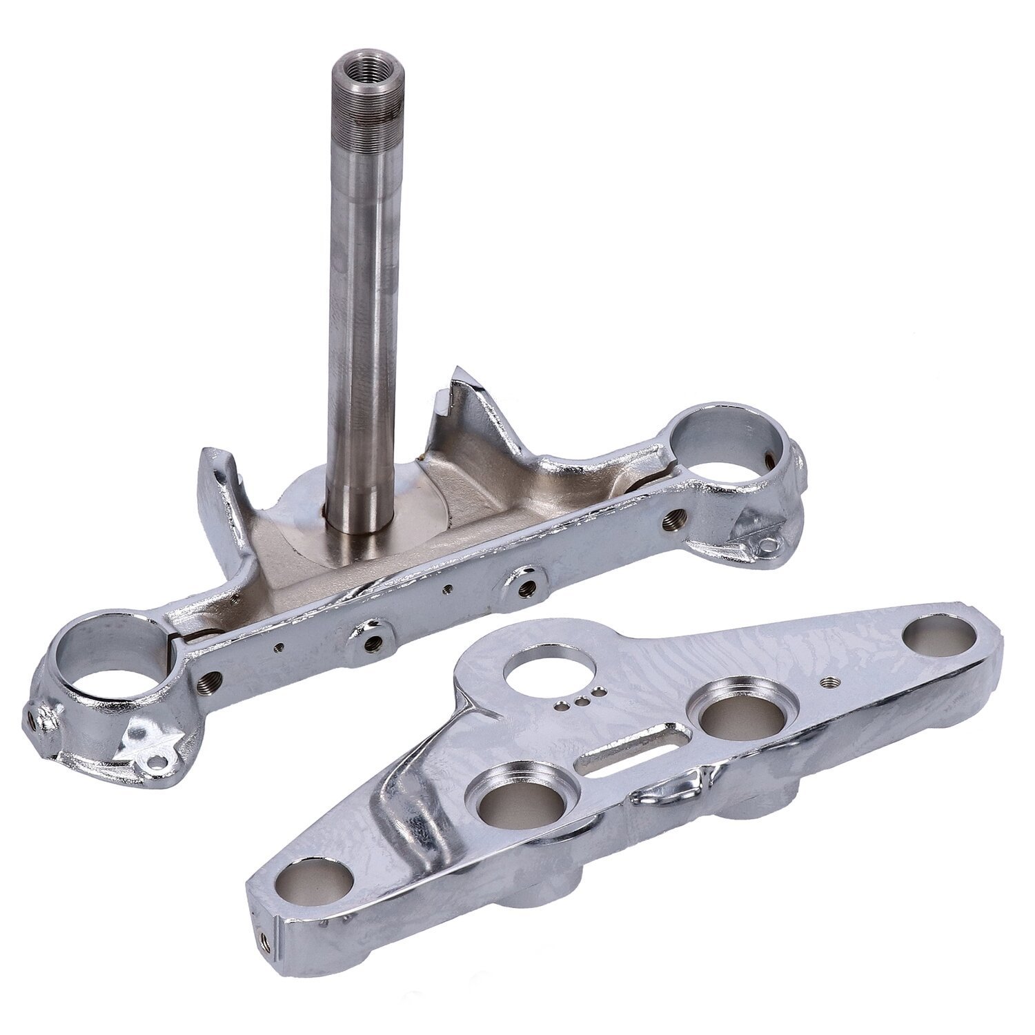 Stock style FL 41mm triple trees. Chrome