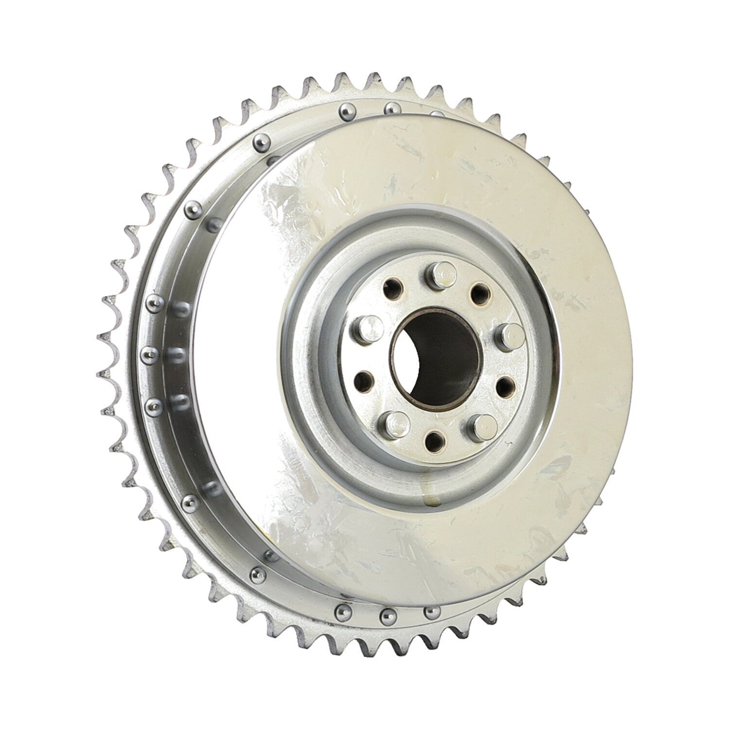 67-72 B.T. Rear brake drum & sprocket. Chrome