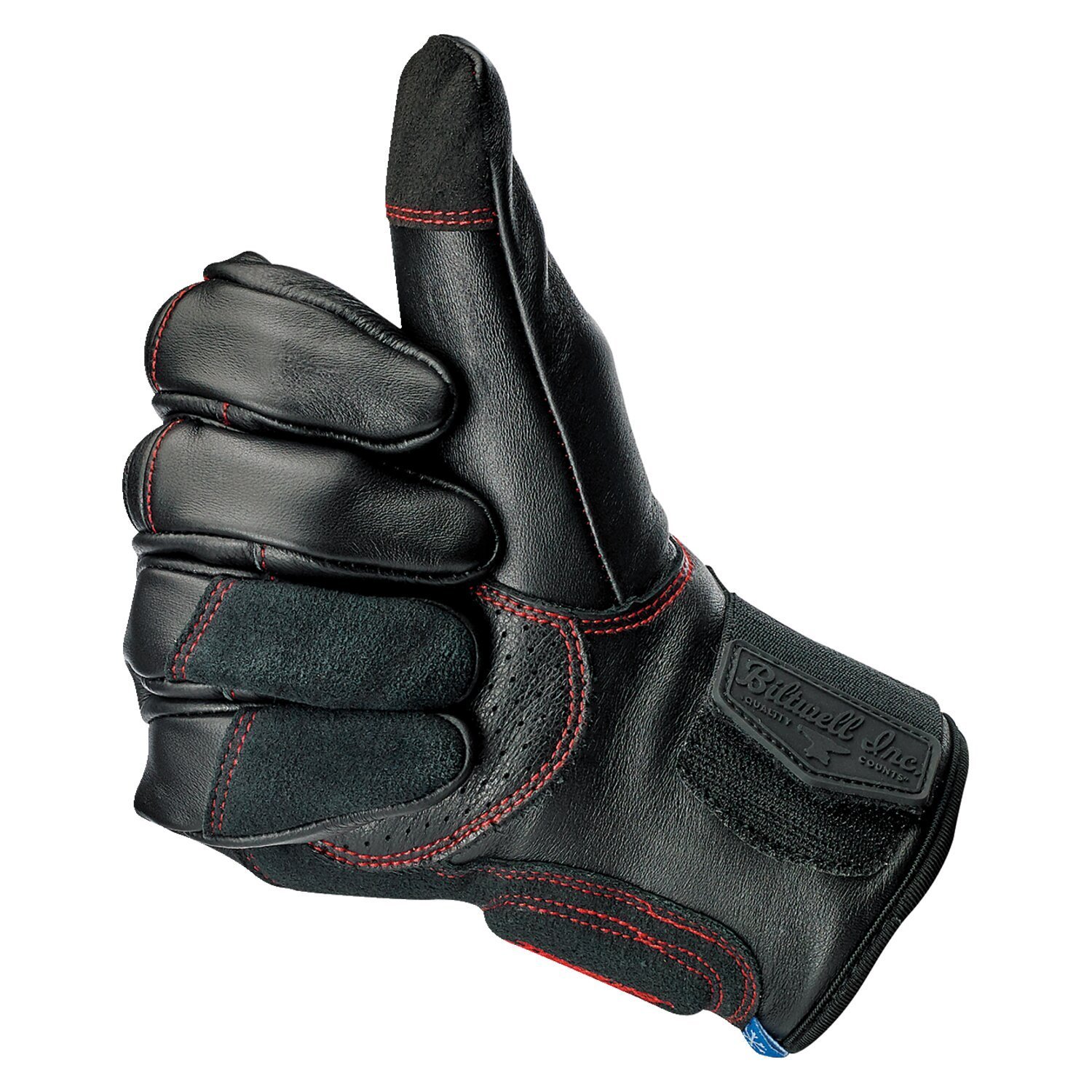 Biltwell Belden gloves black/redline CE appr.