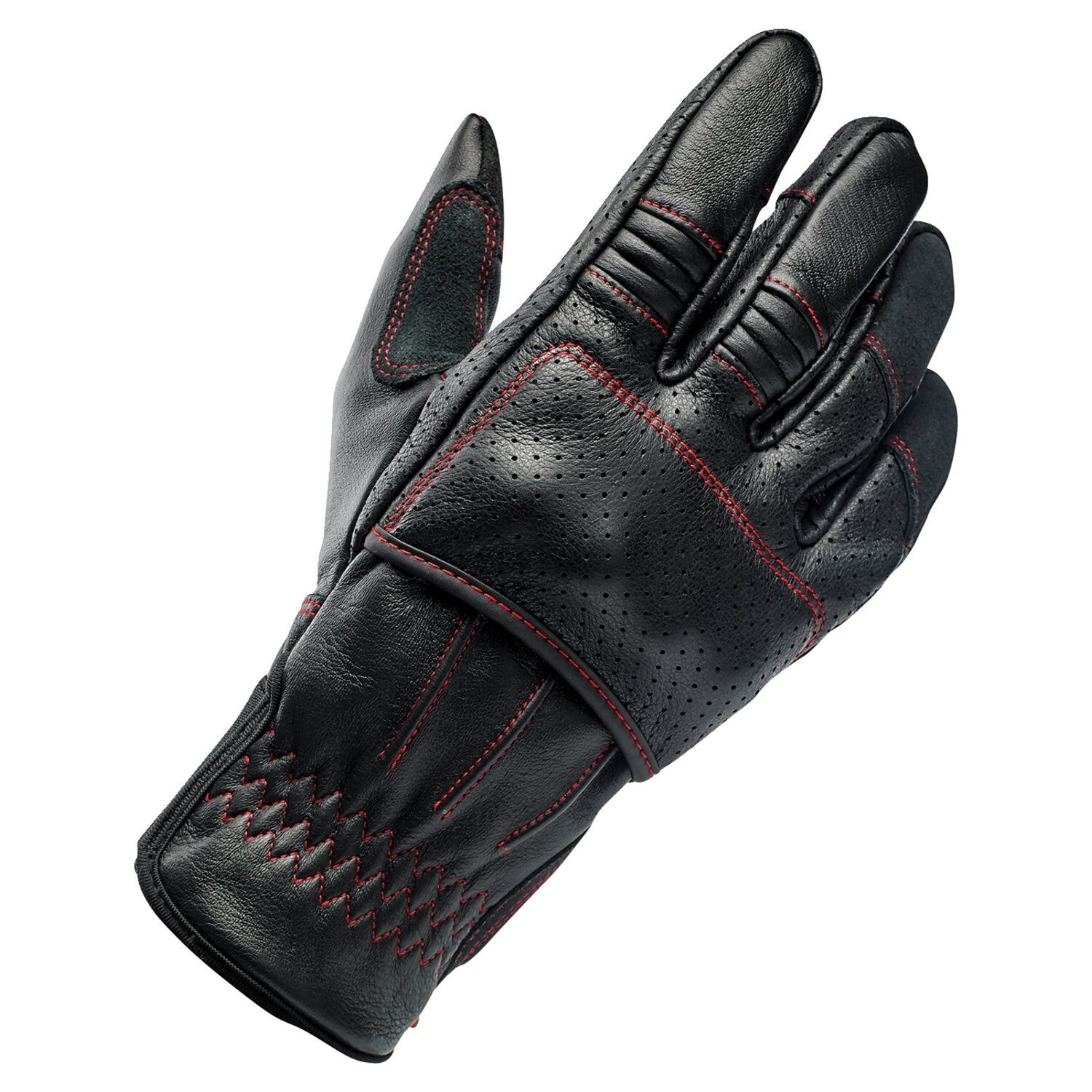 Biltwell Borrego gloves black/redline CE appr.