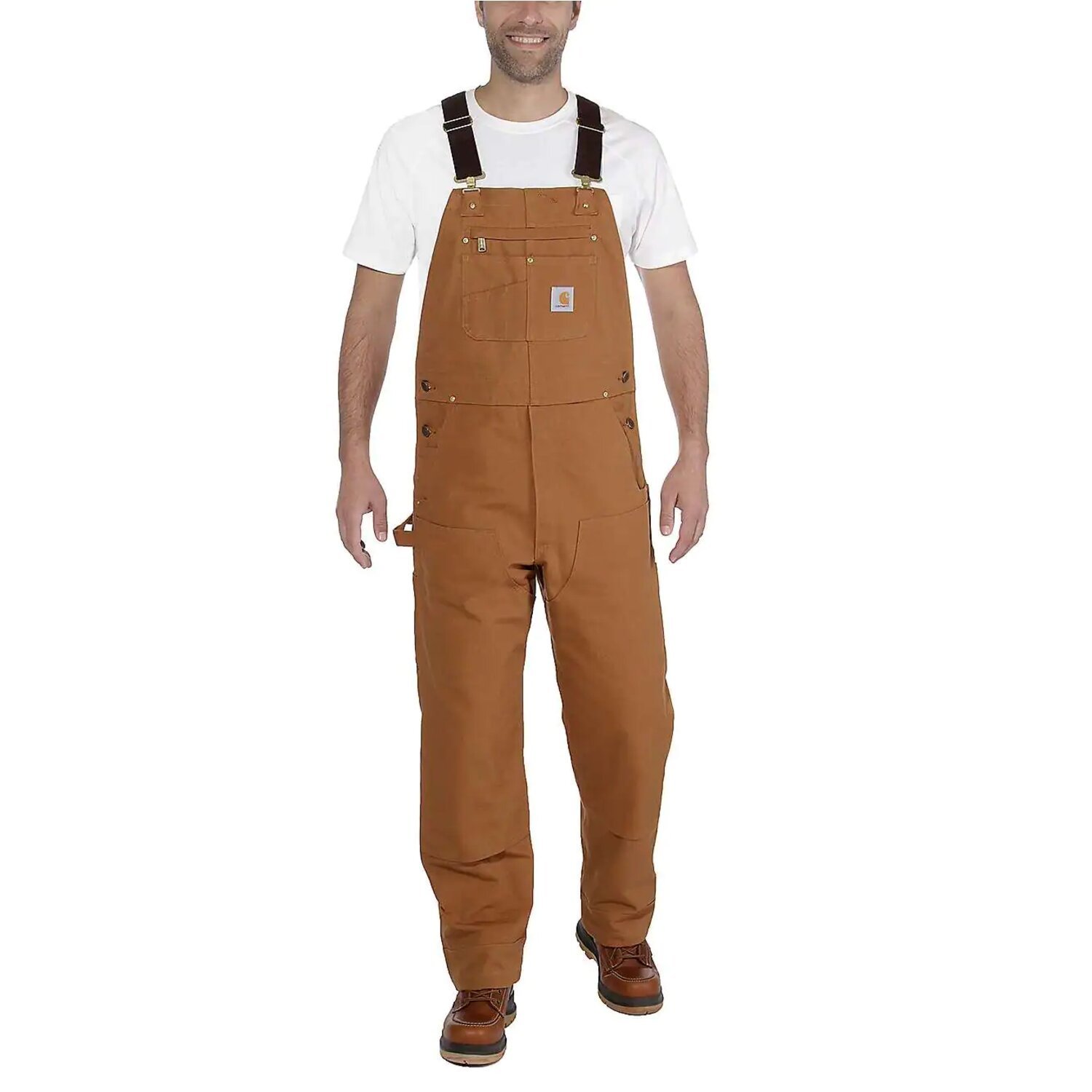 Relaxed Fit Brown duck bib overall