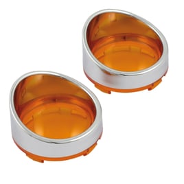 Turn signal lens set with visor. Amber lens