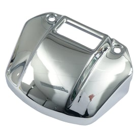 Headlamp bracket cover. with cut-out. Chrome