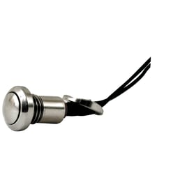 Smooth push button switch. Polished stainless