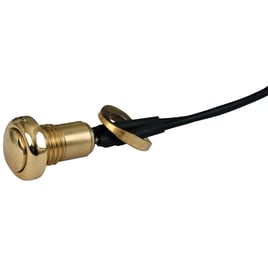 Smooth push button switch. Polished brass