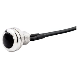 Smooth push button switch. two-tone polished/black