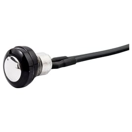 Smooth push button switch. two-tone black/polished