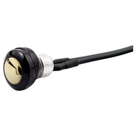 Smooth push button switch. two-tone black/brass