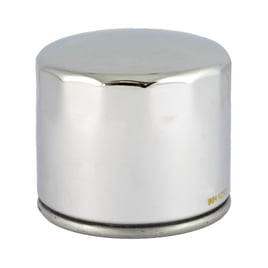 Champion, spin-on oil filter. Chrome