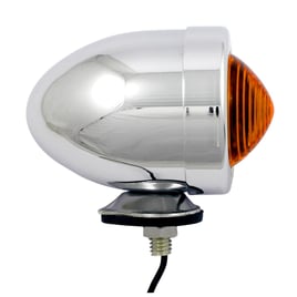 Bullet marker light. Chrome. Amber lens. SF. stud mount