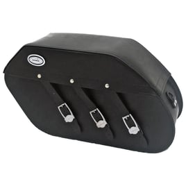 Ledrie, reinforced rigid leather saddlebag set. 22 liter