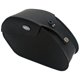 Ledrie, reinforced rigid leather saddlebag set. 28 liter