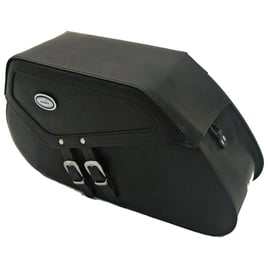 Ledrie, reinforced rigid leather saddlebag set. 25 liter