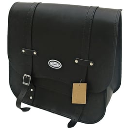 Ledrie, single leather saddlebag. 30 liter. Black