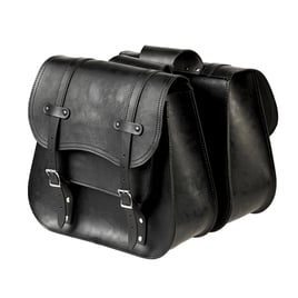 Ledrie, reinforced rigid leather saddlebag set. Throw-over