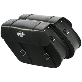 Ledrie, reinforced rigid leather saddlebag set. 17 liter