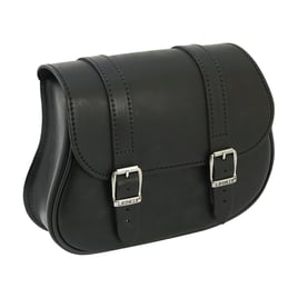 Ledrie, leather swing arm bag, 5 liter. Black