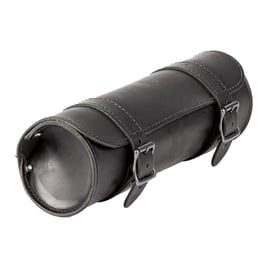 Ledrie, leather tool roll. Black with chrome buckles. 1L.