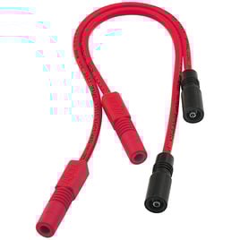 Accel, 8mm Ferro Spiral core spark plug wire set. Red