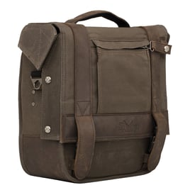 Burly, Voyager saddlebag. Dark Oak canvas