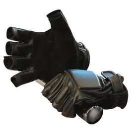 Fostex fingerless leather gloves black