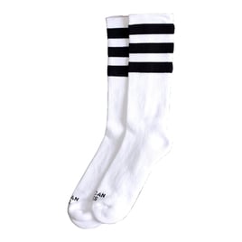 American Socks Mid High Old School II, triple black striped