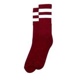American Socks Mid High Red Noise, double white striped