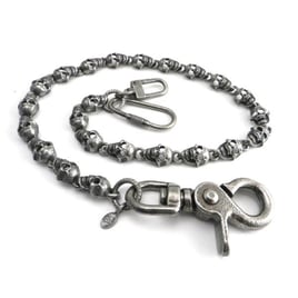Amigaz Flat Skull Pewter Wallet Chain 16"