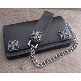 Amigaz Black Leather Biker Chain Wallet