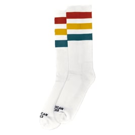 American Socks Mid High Stifler, red/yellow/blue striped