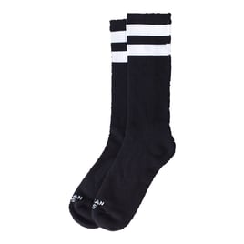 American Socks Mid High Back In Black I, double white stripe