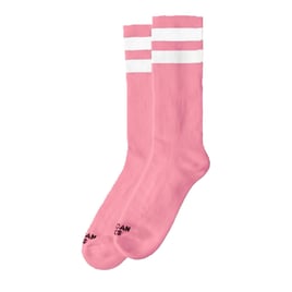 American Socks Mid High Bubblegum, double white striped