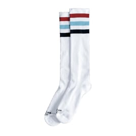 American Socks Knee High Mcfly, red/blue/darkblue striped